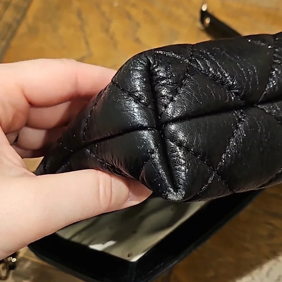 Kate Spade Black Leather Shimmer Quilted Bag - Picture 5 of 8
